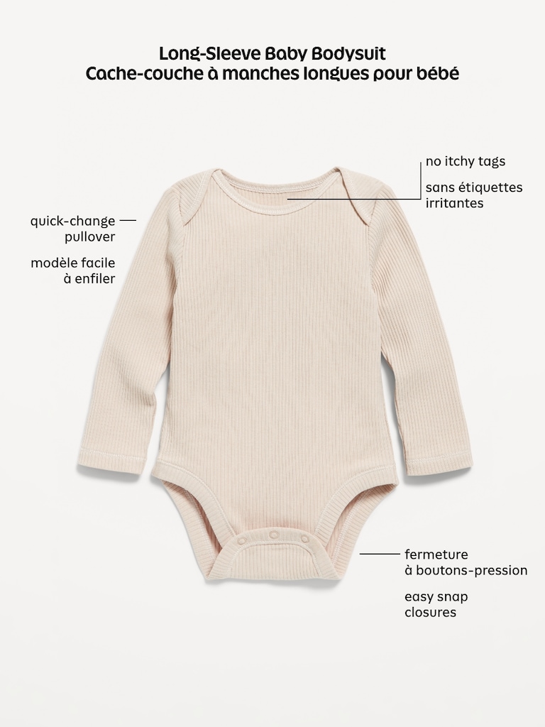Long-Sleeve Unisex Graphic Bodysuit for Baby