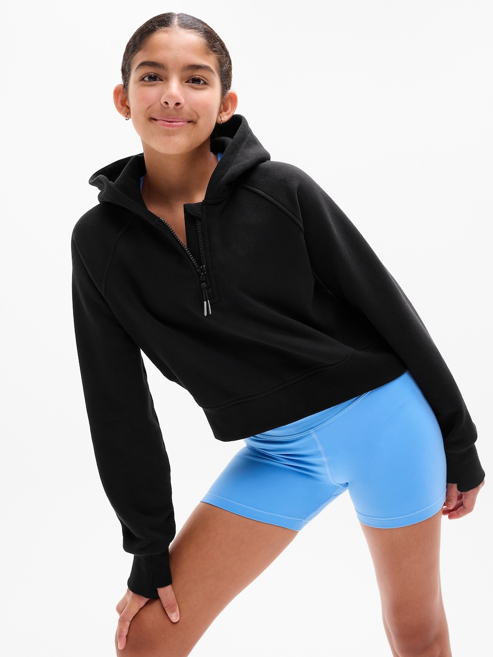 Athleta Girl All Day Half Zip Hoodie