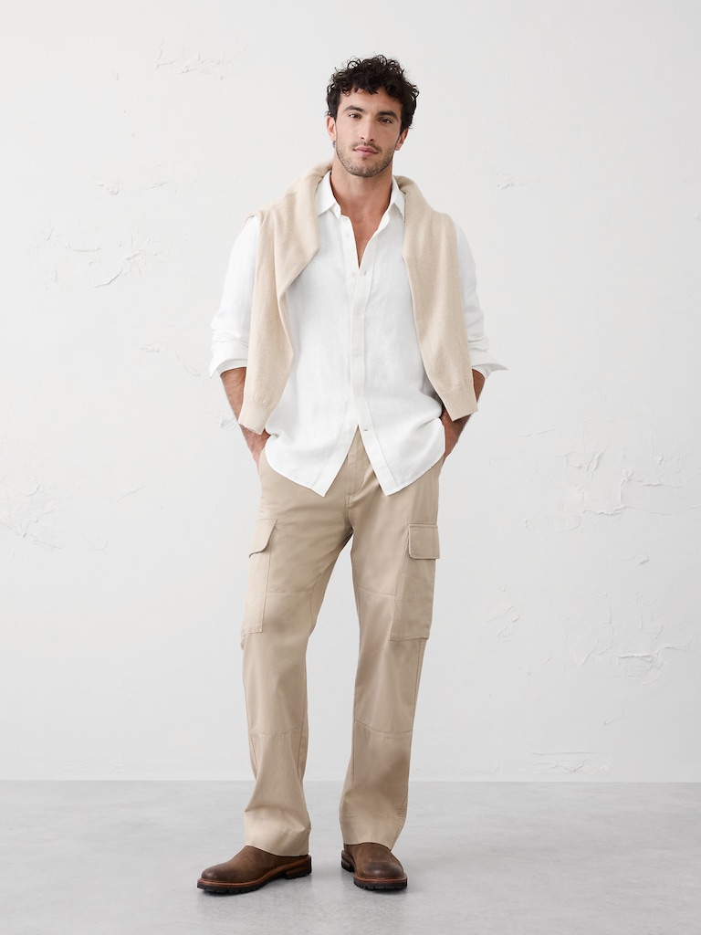 Slim-Fit Linen-Blend Shirt