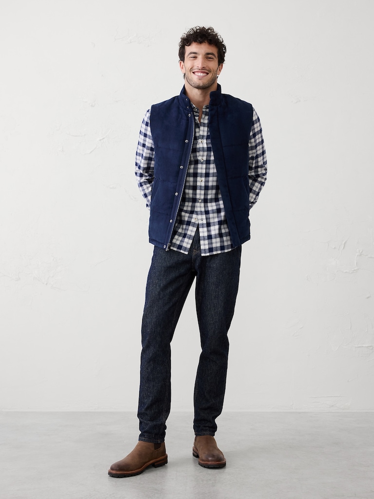 Slim-Fit Lightweight Flannel Shirt