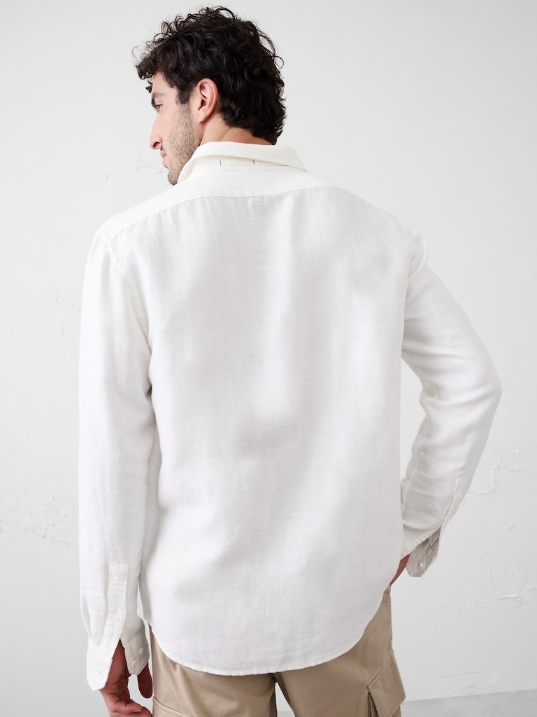 Slim-Fit Linen-Blend Shirt
