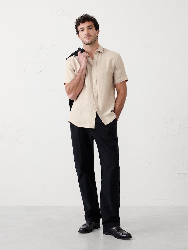 Slim-Fit Linen-Blend Shirt