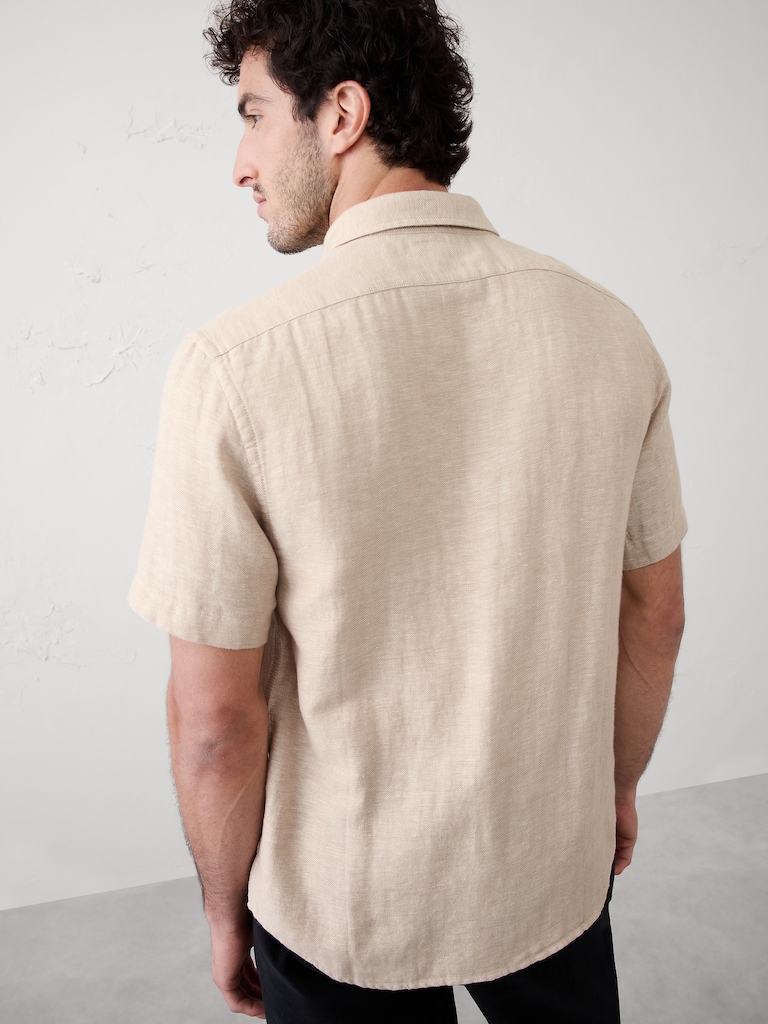 Slim-Fit Linen-Blend Shirt