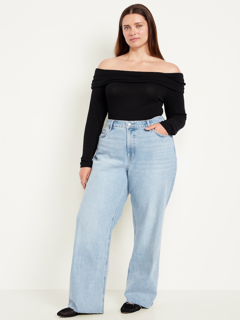 Curvy Extra High-Waisted Wide-Leg Jeans
