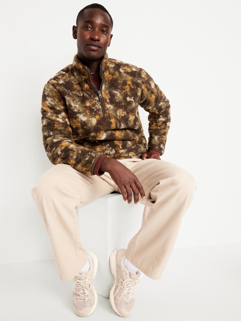 Printed Sherpa Quarter-Zip Pullover