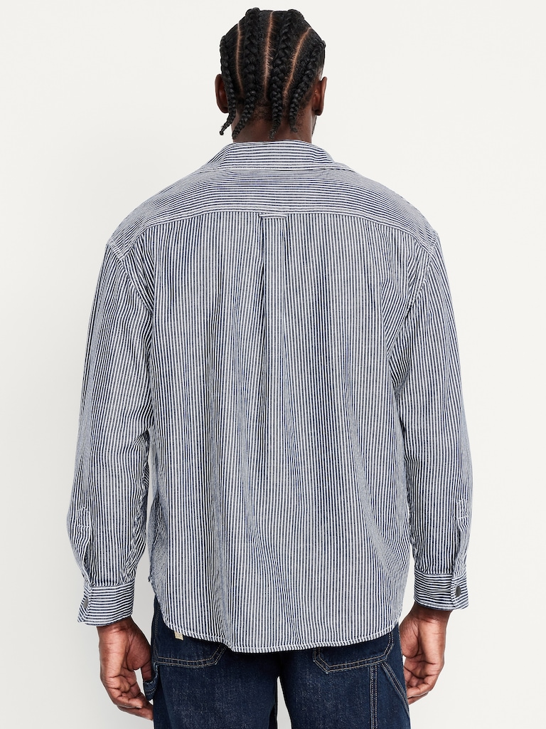 Oversized Striped Workwear Shacket