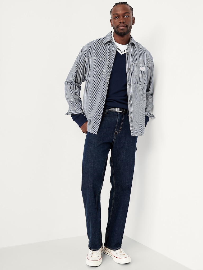 Oversized Striped Workwear Shacket