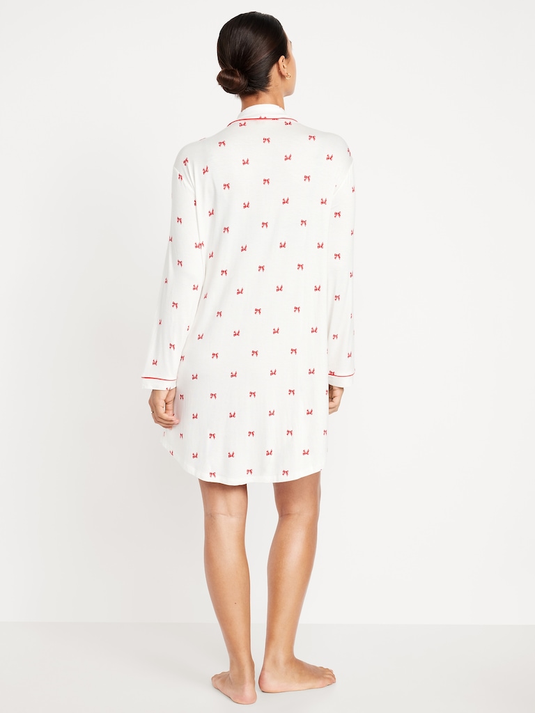 Long-Sleeve Knit Sleep Shirt