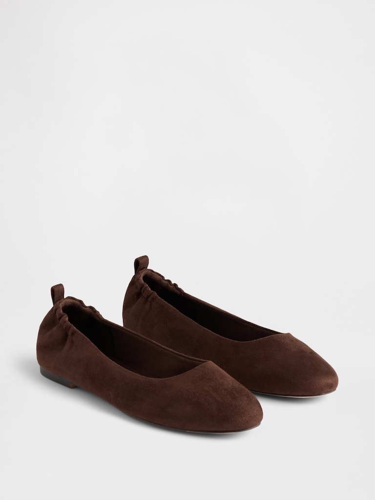 Vegan Suede Ballet Flats