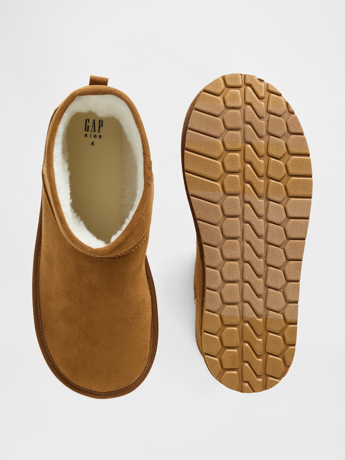 Kids Vegan Suede Sherpa-Lined Boots