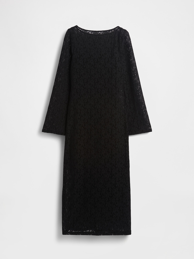 Lace Bell-Sleeve Maxi Dress
