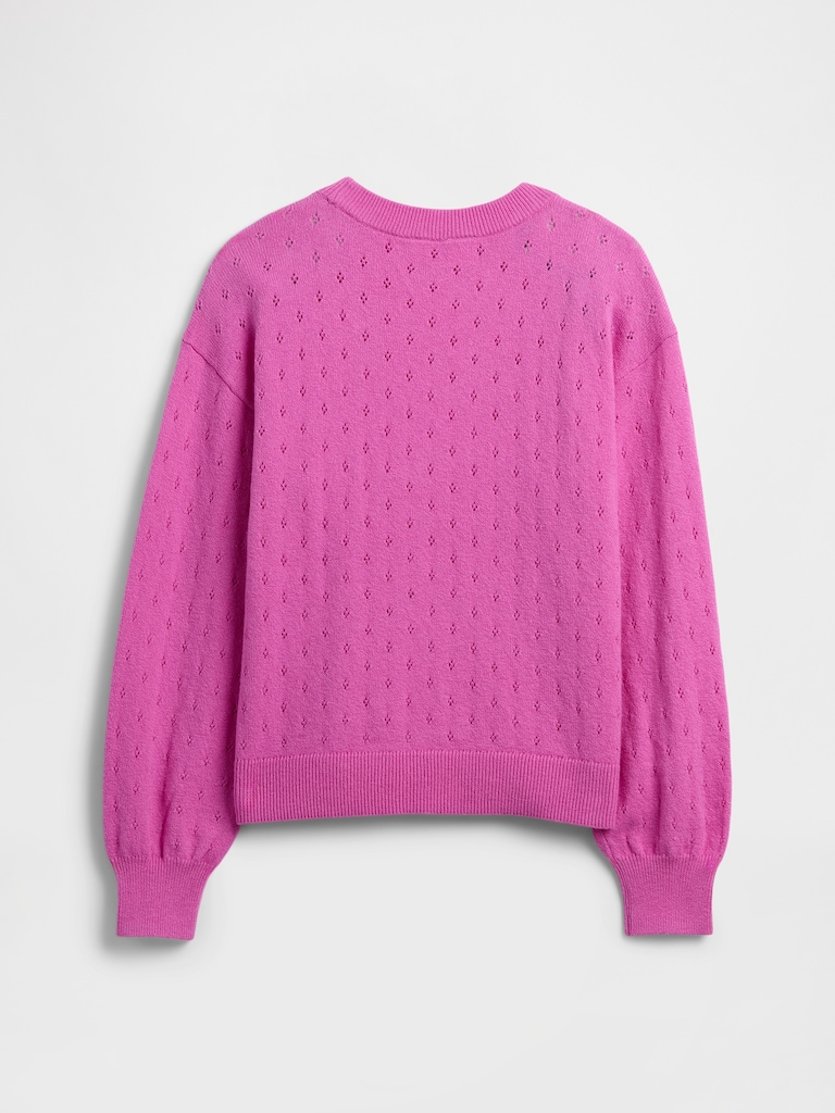 Kids CashSoft Relaxed Pointelle Sweater