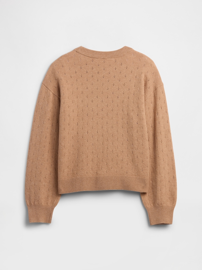 Kids CashSoft Relaxed Pointelle Sweater