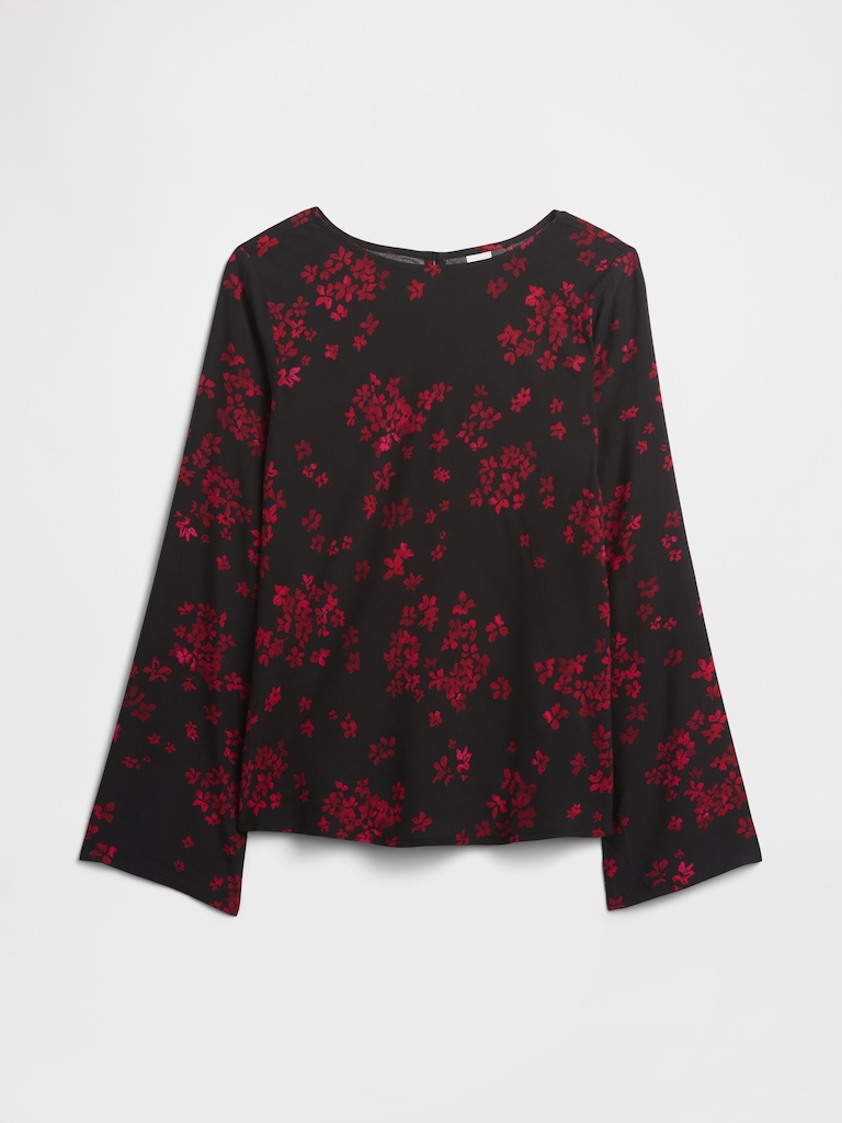 Bell Sleeve Boatneck Top