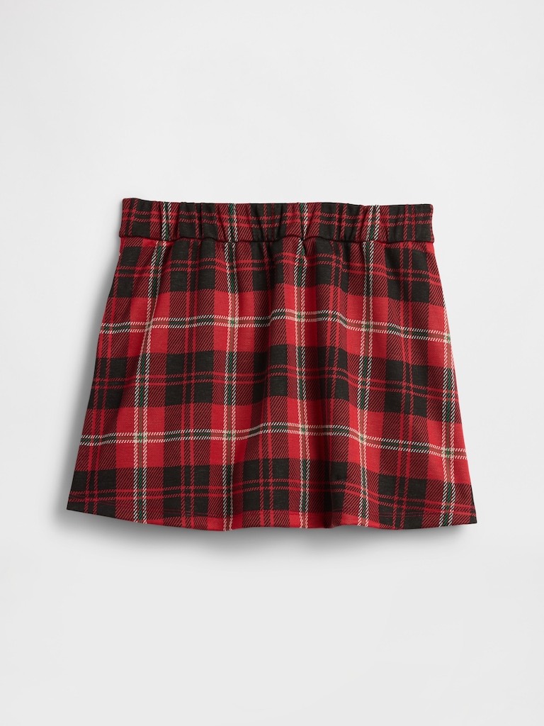 Kids Plaid Pull-On Pleated Skort