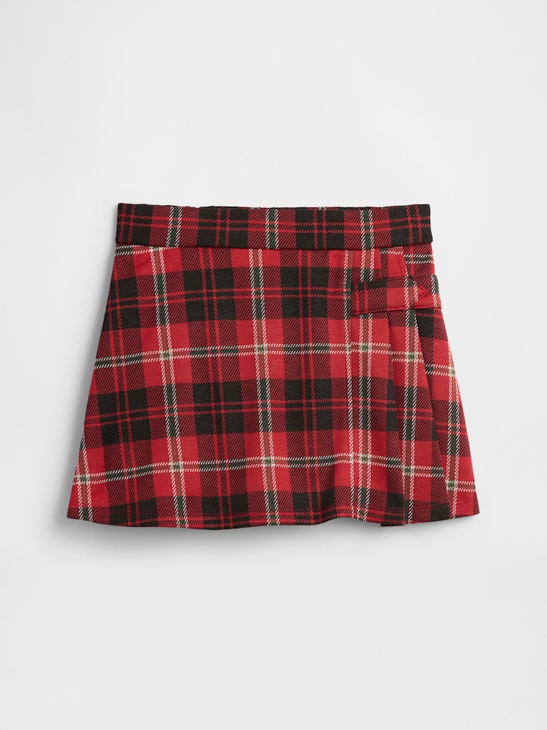 Kids Plaid Pull-On Pleated Skort