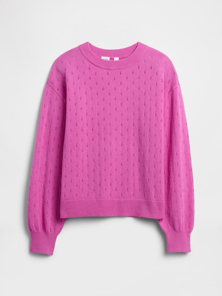 Kids CashSoft Relaxed Pointelle Sweater