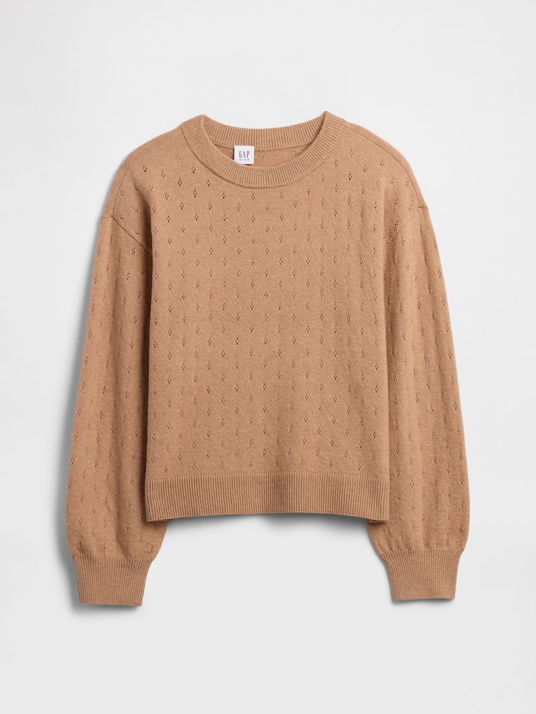 Kids CashSoft Relaxed Pointelle Sweater