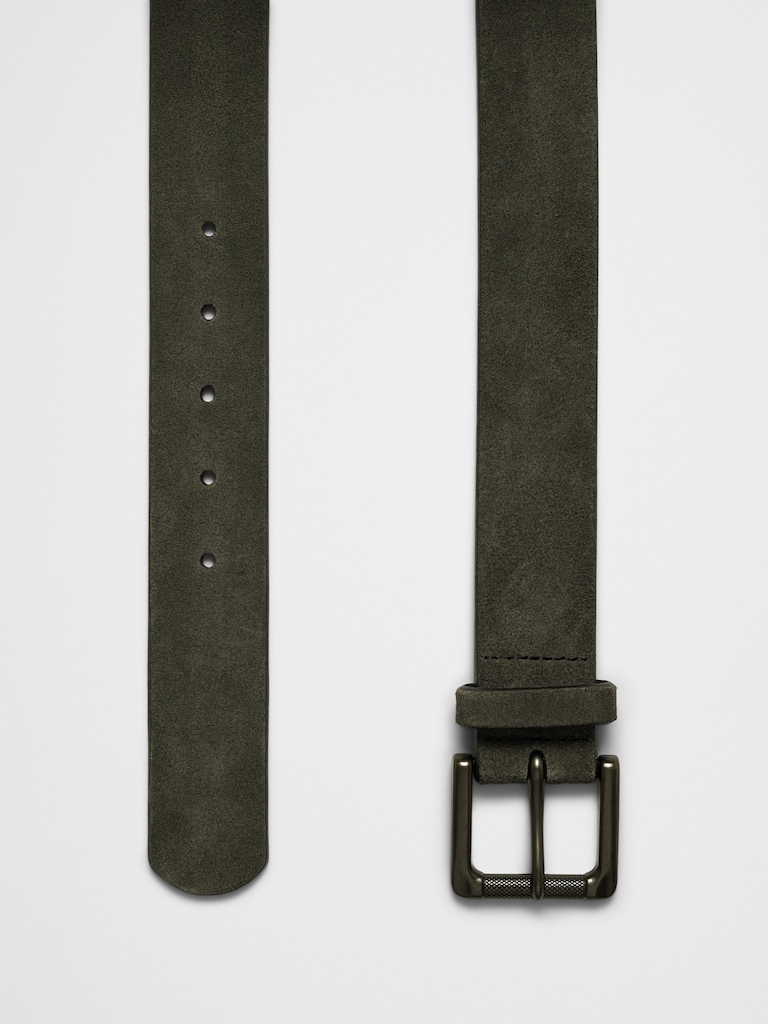 Suede Roller Buckle Belt