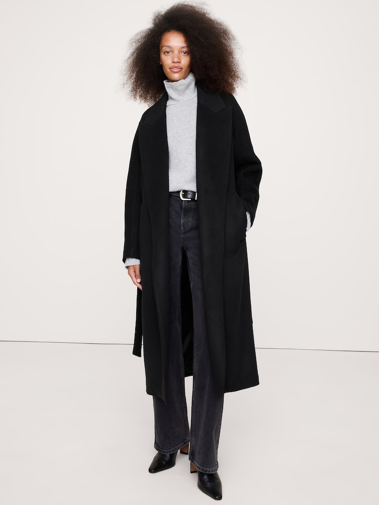 Italian Wool-Cashmere Wrap Coat