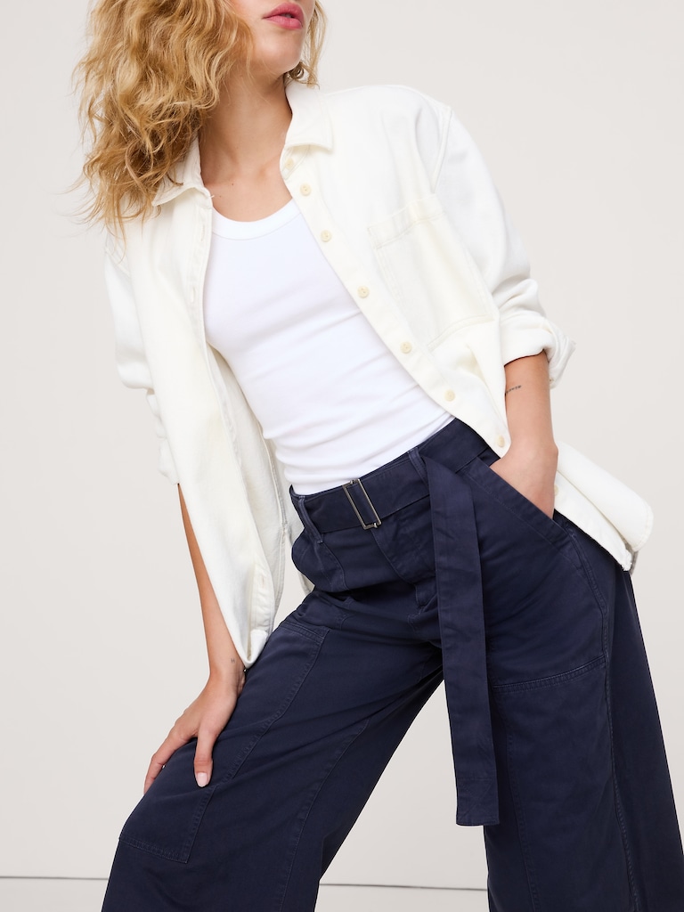High-Rise Wide-Leg Utility Crop Pant