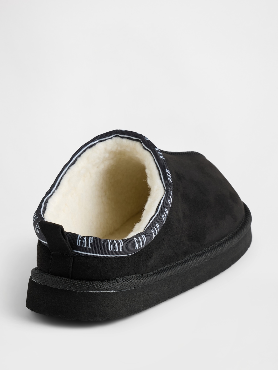 Kids Vegan Suede Sherpa-Lined Logo Clogs