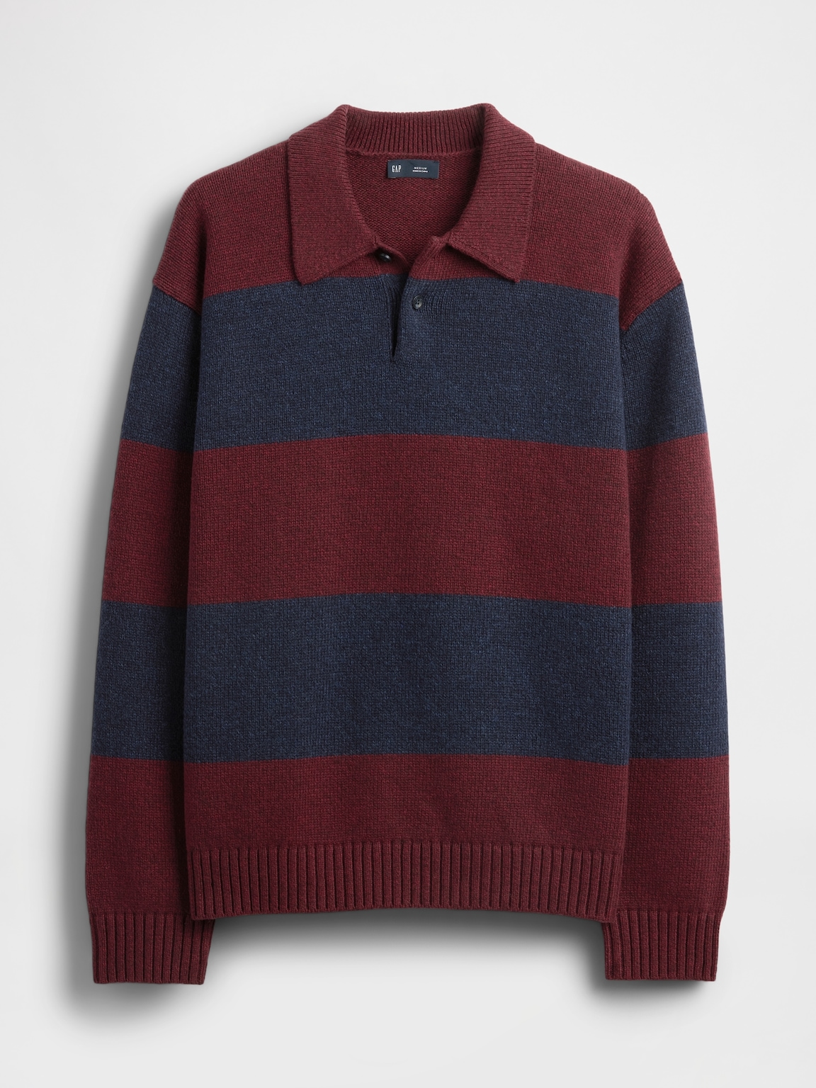 Rugby Stripe Relaxed Polo Sweater