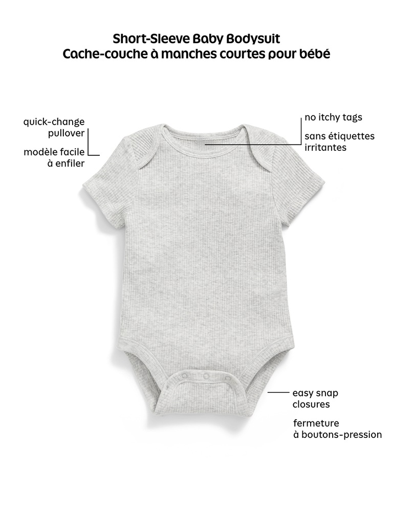 Unisex Short-Sleeve Bodysuit for Baby