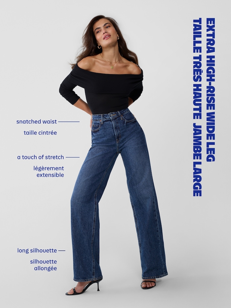 Extra High-Waisted Mariner Wide-Leg Jeans