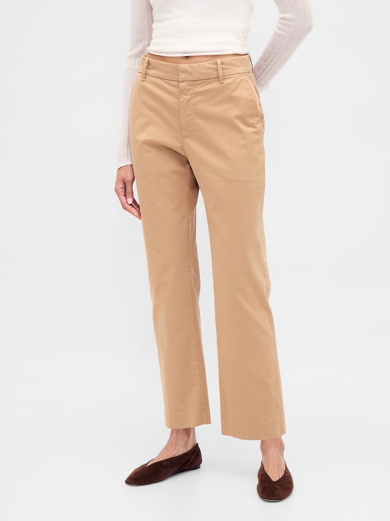 Mid Rise Straight Khakis
