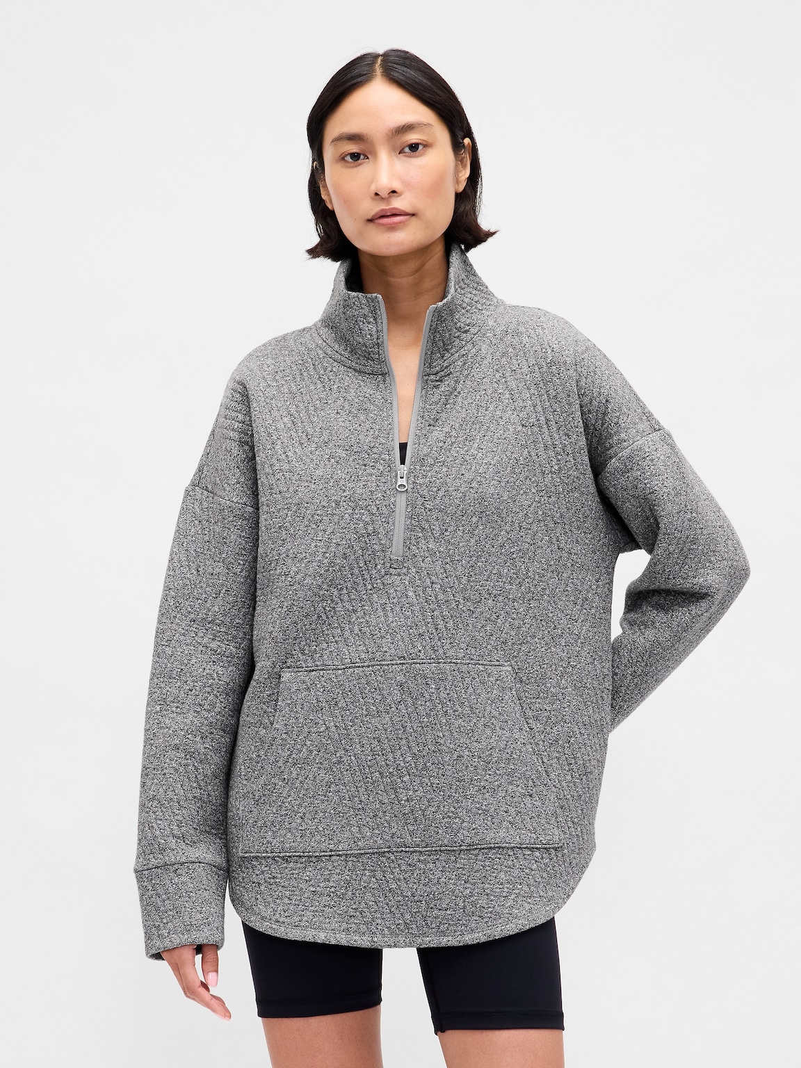 GapFit Quilted Jacquard Half-Zip Pullover