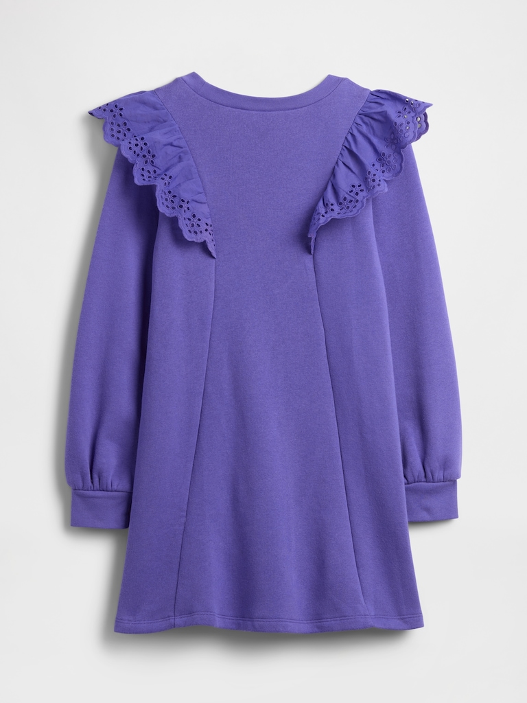 Kids Relaxed Eyelet Sweatshirt Dress