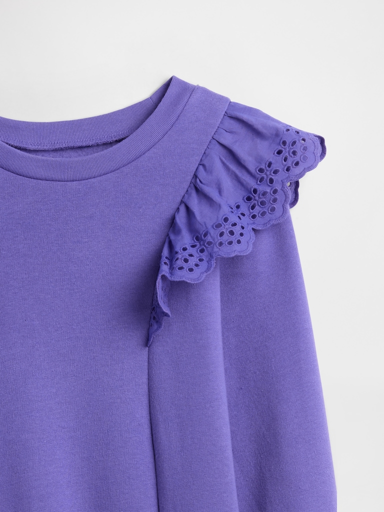 Kids Relaxed Eyelet Sweatshirt Dress