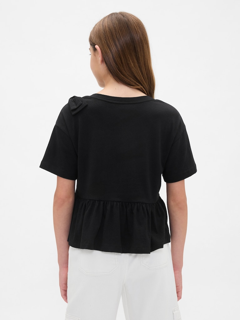 Kids Bow Peplum T-Shirt