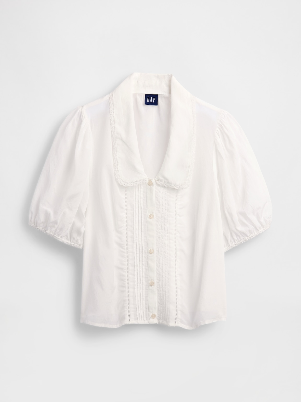 Puff-Sleeve Collared Top