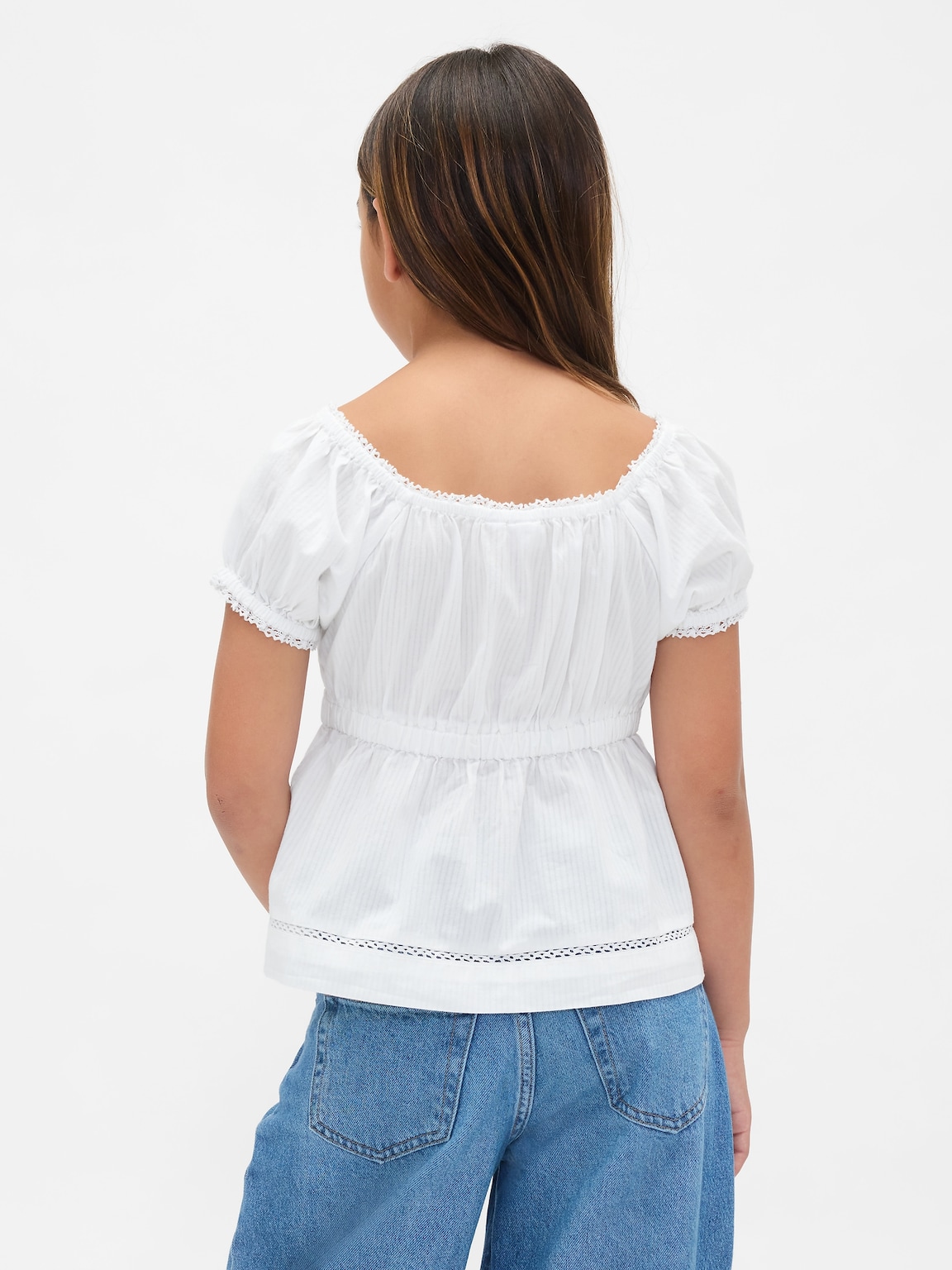 Kids Puff-Sleeve Fitted Top