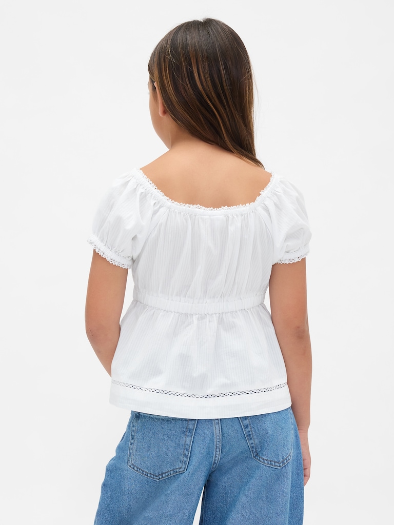 Kids Puff-Sleeve Fitted Top