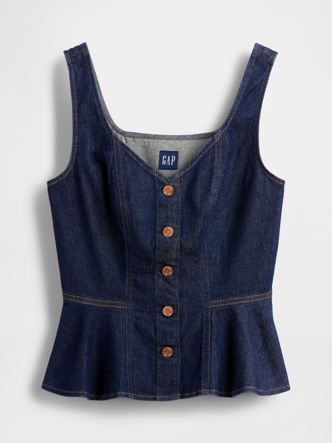 Denim Peplum Tank Top