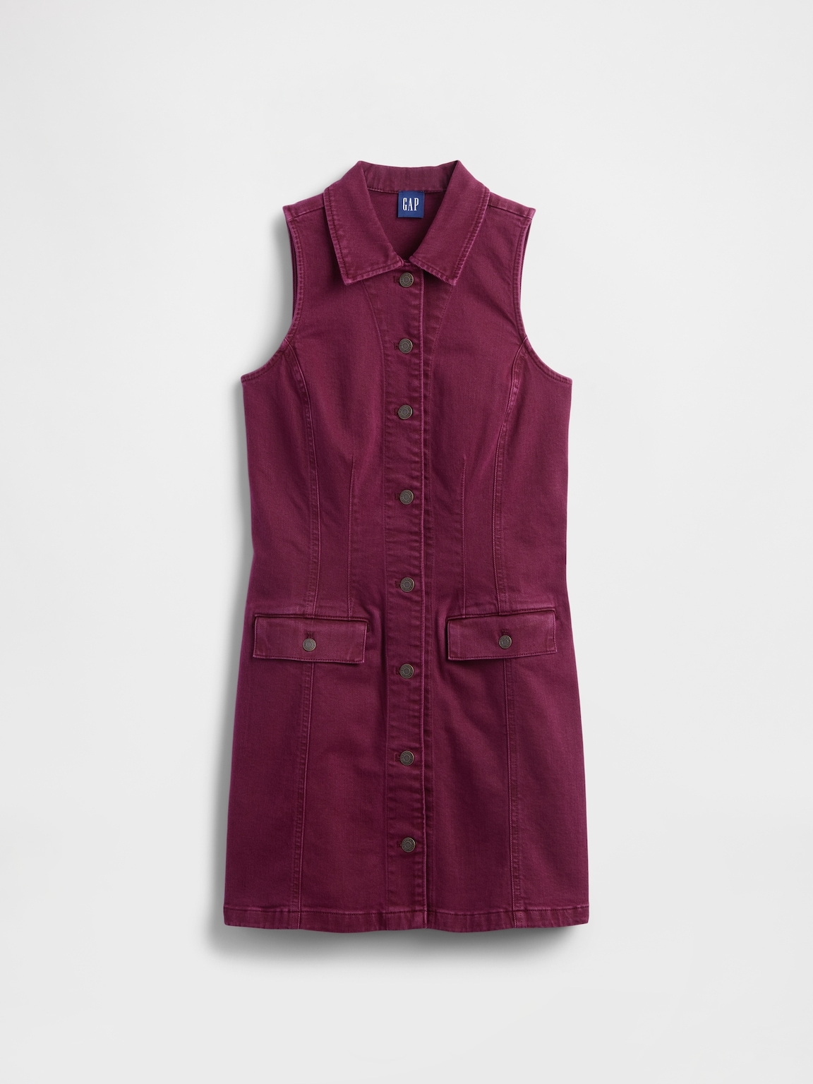 Denim Collared Shift Mini Dress