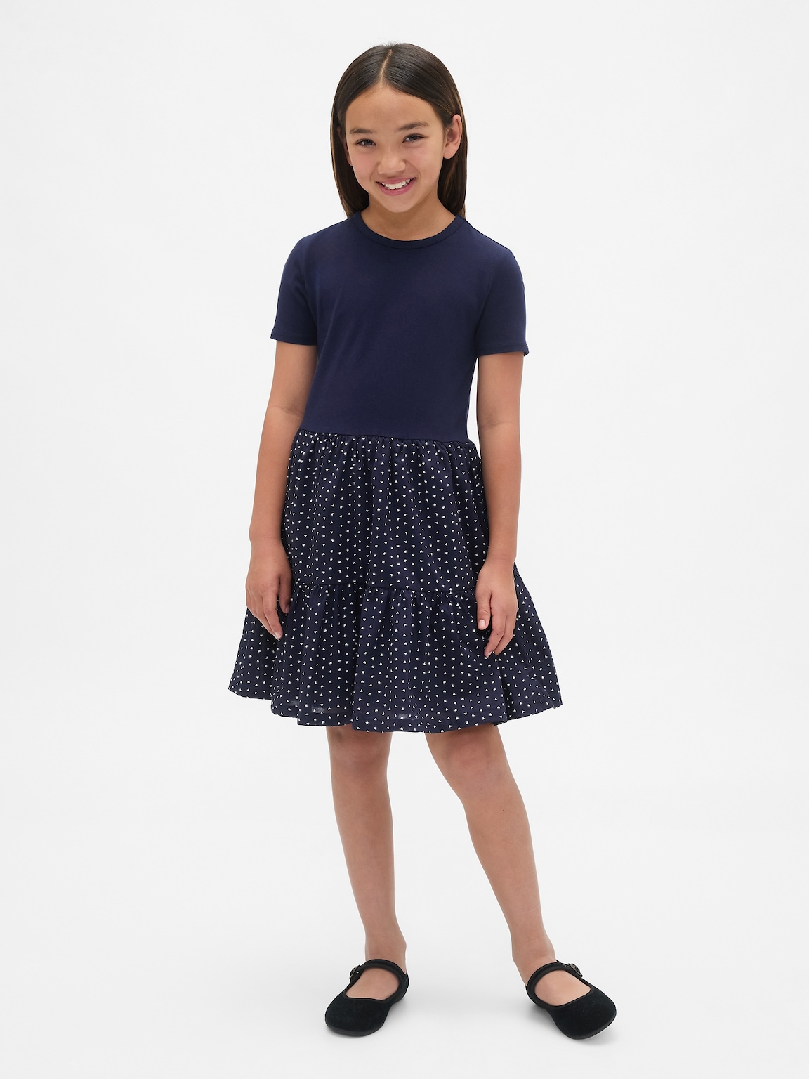 Kids Mixed Media Flounce Dress