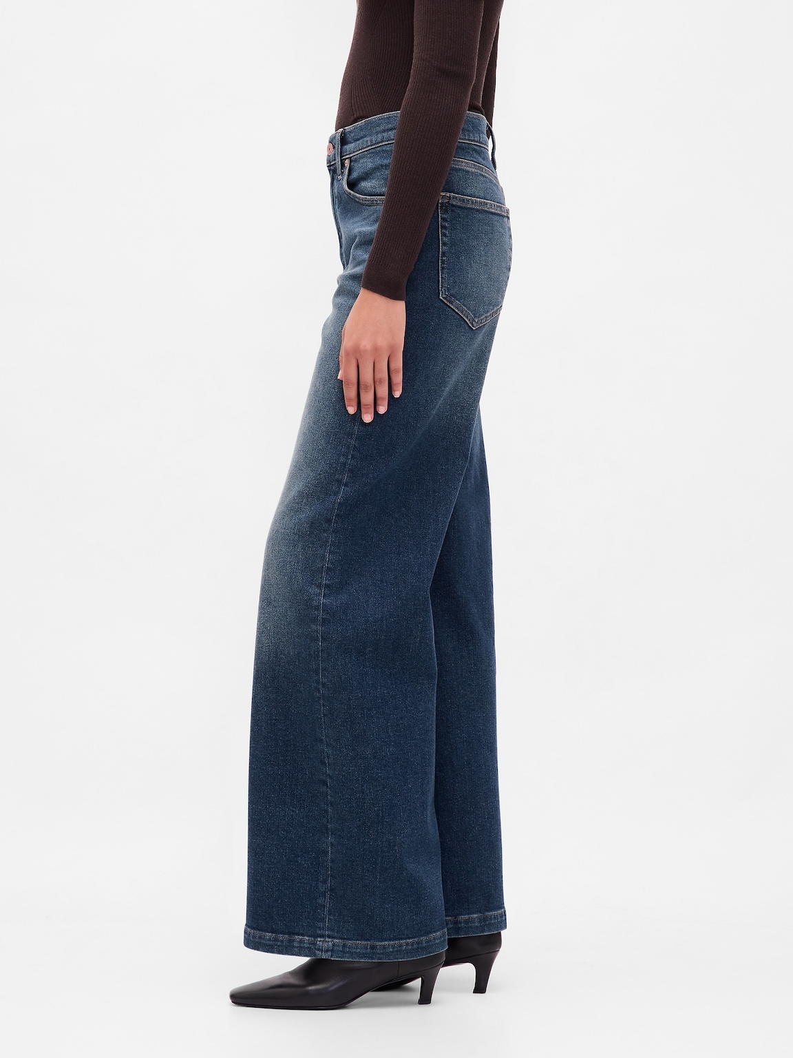 High Rise Stride Wide-Leg Jeans