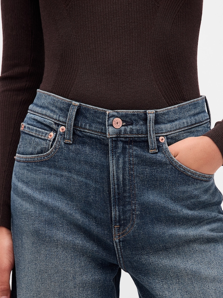 High Rise Stride Wide-Leg Jeans
