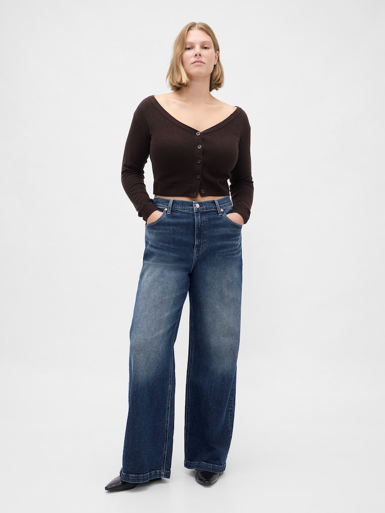 High Rise Stride Wide-Leg Jeans