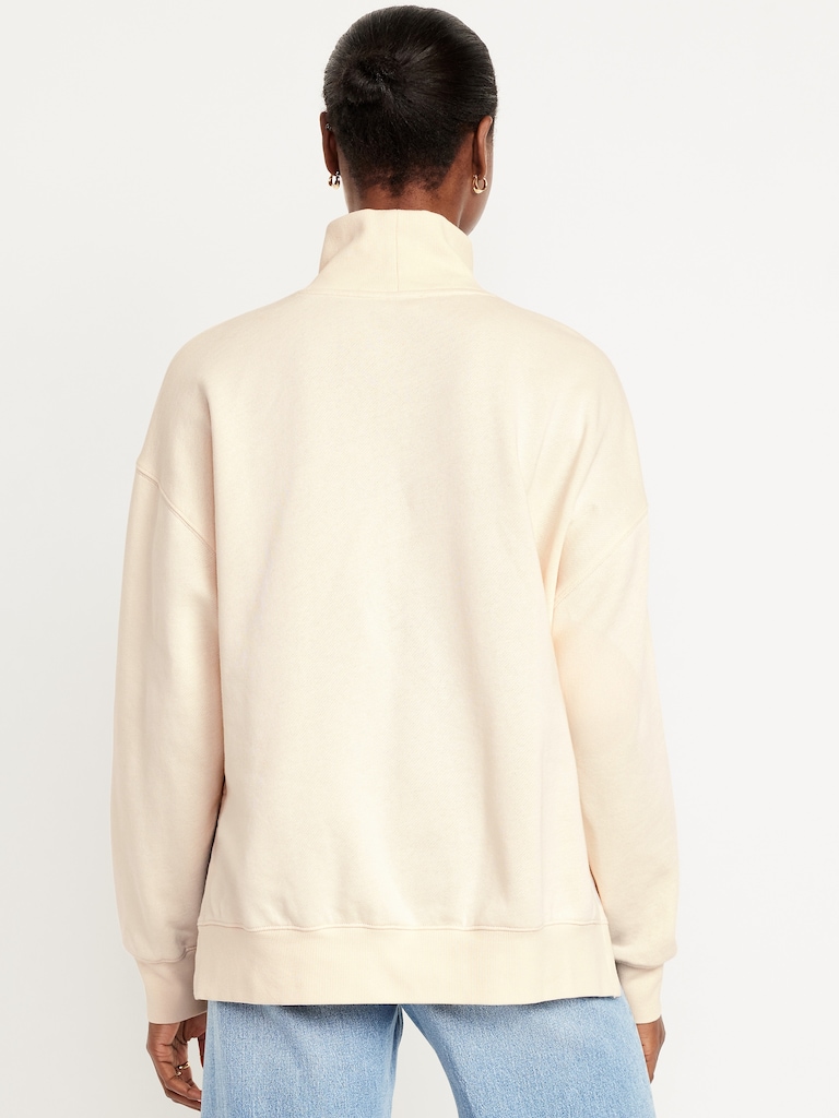 Chandail long surdimensionné en coton ouaté PurConfort