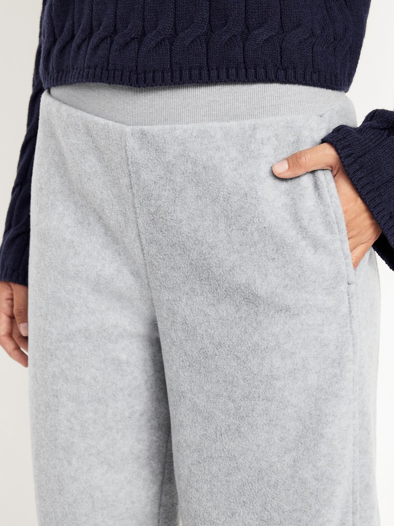 Extra High-Waisted Microfleece Wide-Leg Sweatpants