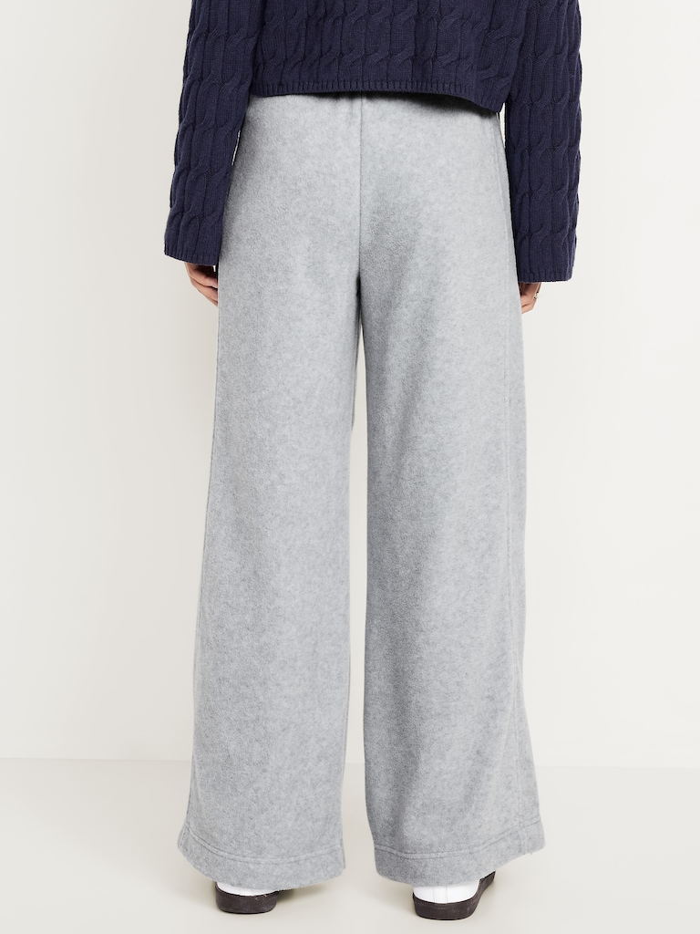 Extra High-Waisted Microfleece Wide-Leg Sweatpants