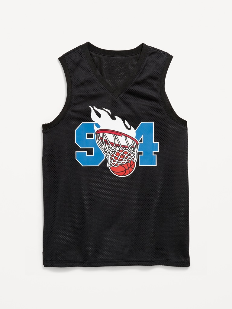 Mesh Graphic Basketball Tank Top for Boys