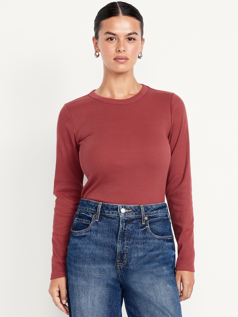 Snug Long-Sleeve Crew-Neck T-Shirt