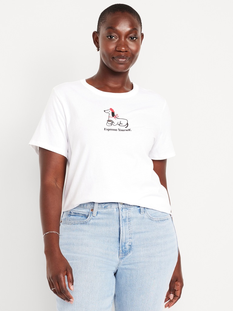 T-shirt passe-partout ras du cou à imprimé