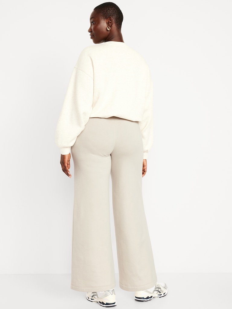 High-Waisted Fleece-Lined Super Wide-Leg Pants